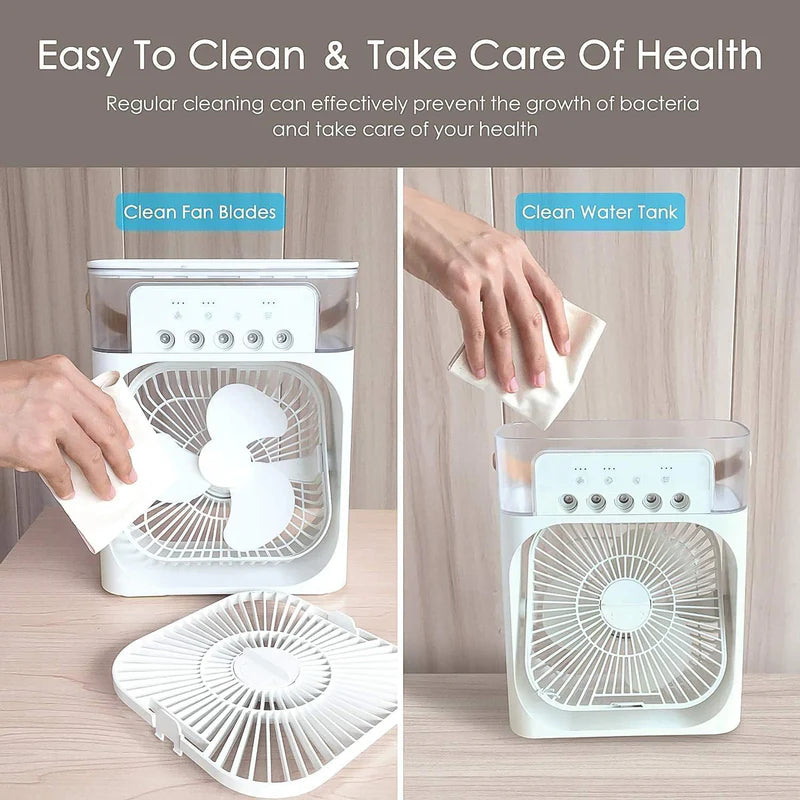 Portable Air Conditioner Fan 7 Color Changing Light (Big 1 Pc)